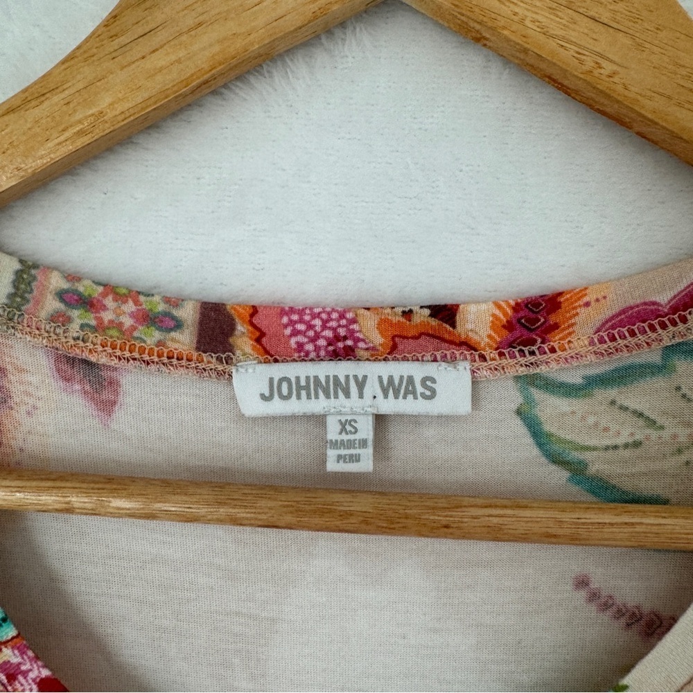 Johnny Was womens floral Short Sleeve Pima Cotton‎ blend mini Dress size XS - Picture 7 of 7